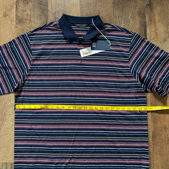 Men's Cutter & Buck Navy Striped Polo Shirt XL - Picture 8 of 13